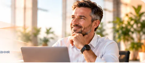 A manager at a laptop